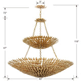 Broche 18 Light Antique Gold Leaf Chandelier 599-GA