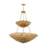 Broche 18 Light Antique Gold Leaf Chandelier 599-GA