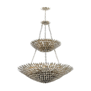 Broche 18 Light Antique Silver Leaf Chandelier 599-SA