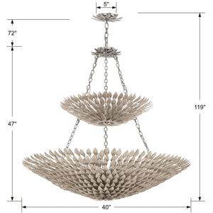 Broche 18 Light Antique Gold Leaf Chandelier 599-GA