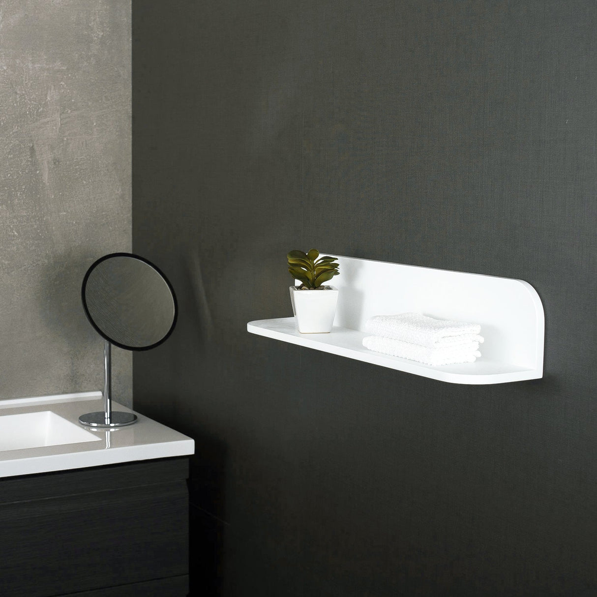 DAX Solid Surface Shelves, 24", Matte White DAX-AB-1560-24