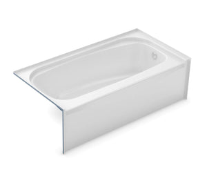 MAAX 145008-000-002-084 TOF-3060 AcrylX Alcove Left-Hand Drain Bathtub in White