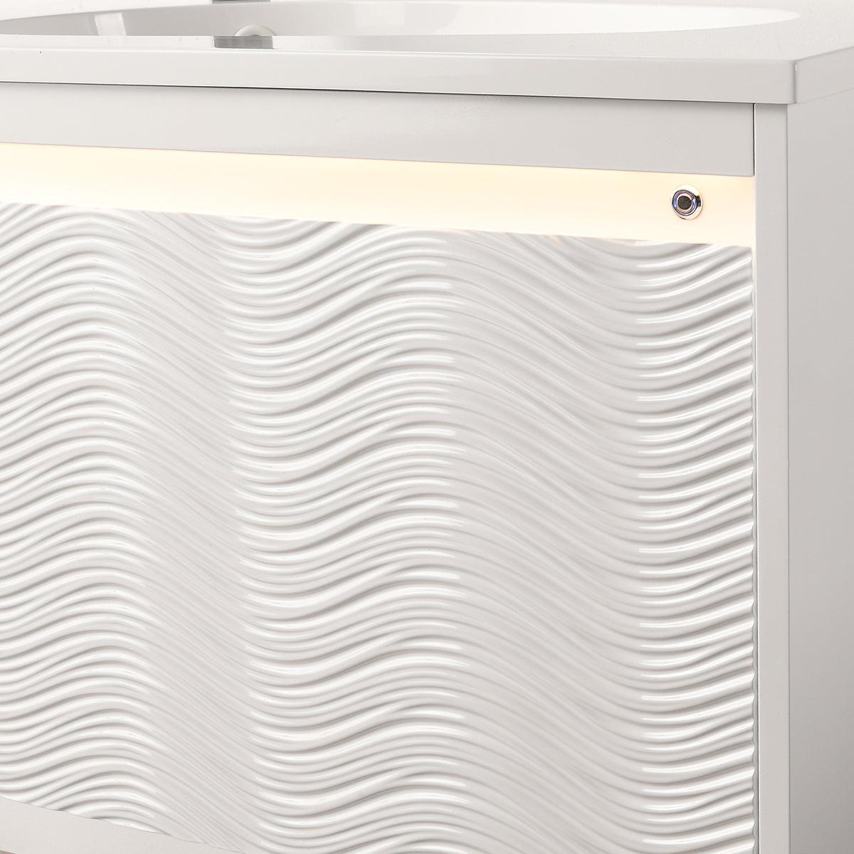 Blossom Voyage 36″ Vanity with Droplet-Shaped Basin - LED Illuminated & Wave-Shaped Front Design