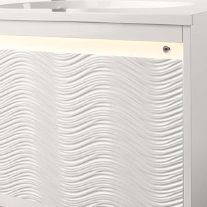 Blossom Voyage 36″ Vanity with Droplet-Shaped Basin - LED Illuminated & Wave-Shaped Front Design