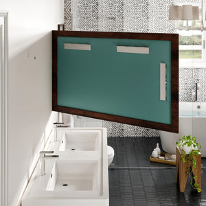 Eviva Sun 48" x 30" Rectangular Rosewood Wooden Framed Mirror