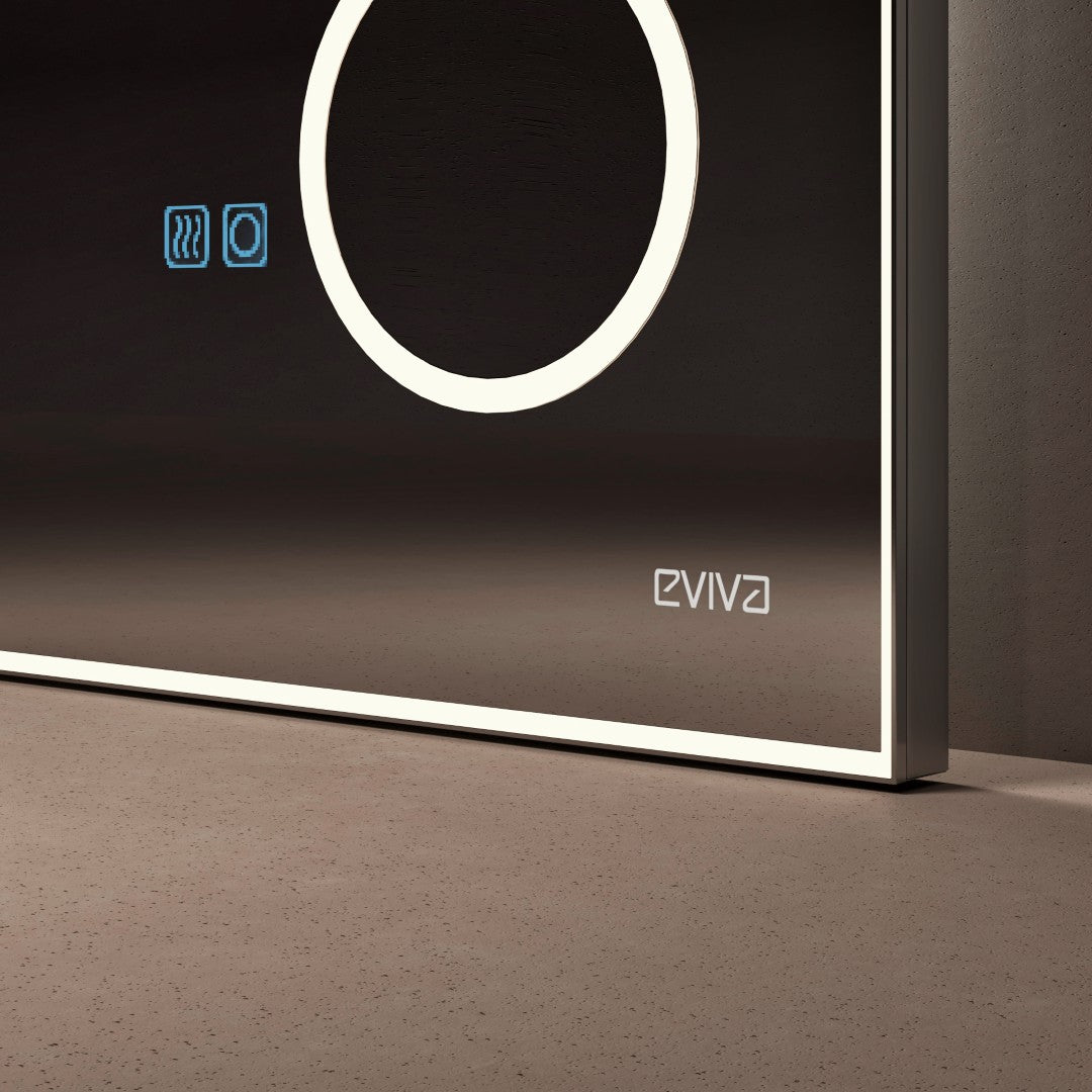 Eviva Illuminate 24" x 30" Rectangular Chrome Aluminum Framed Mirror