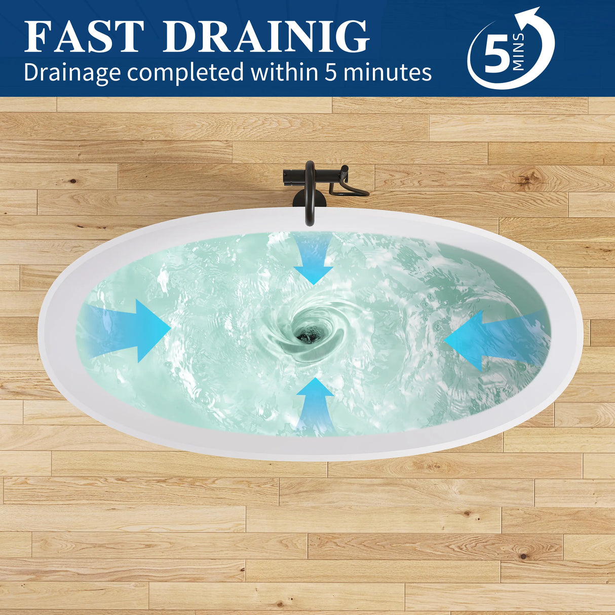 New England Home Goods Matterhorn 65" Freestanding Tub in Green - Stone Resin Solid Surface