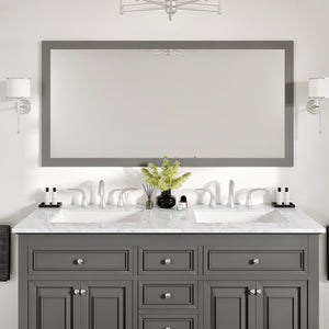 Eviva New York 60" x 30" Rectangular Gray Wooden Framed Mirror