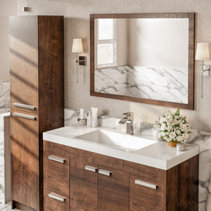 Lugano 48 in. Rosewood Single Sink Bath Vanity with Acrylic Top and Integrated Sink