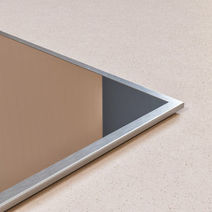 Eviva Sax 47" x 20" Rectangular Brushed Nickel Metal Framed Mirror