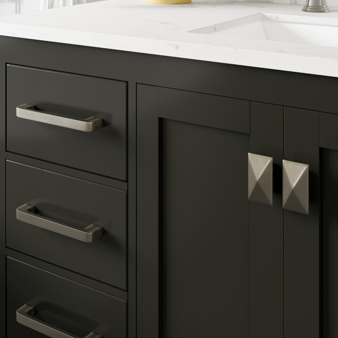 Aberdeen 42 in. Espresso Single Sink Bath Vanity with Carrara Quartz Top and Undermount Porcelain Sink
