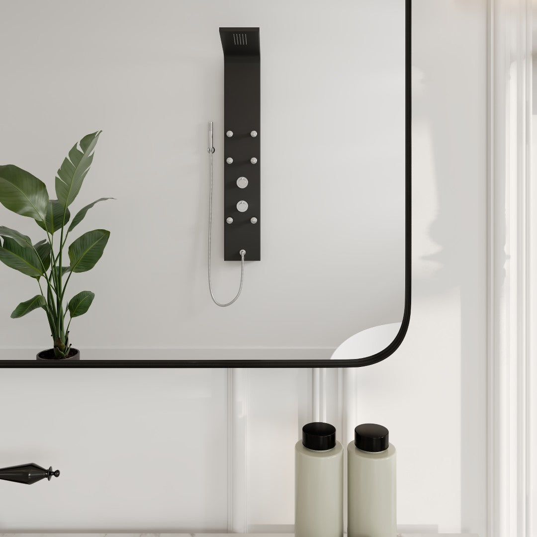 Eviva Harmony 36" x 48" Rectangular Black Metal Framed Mirror
