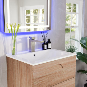 Joy 24 in. Maple Single Sink Bath Vanity with Porcelain Top and Integrated Sink