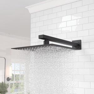 Eviva Edge Shower System with Slide Bar Hand-Shower and Thermostatic Valve in Matte Black