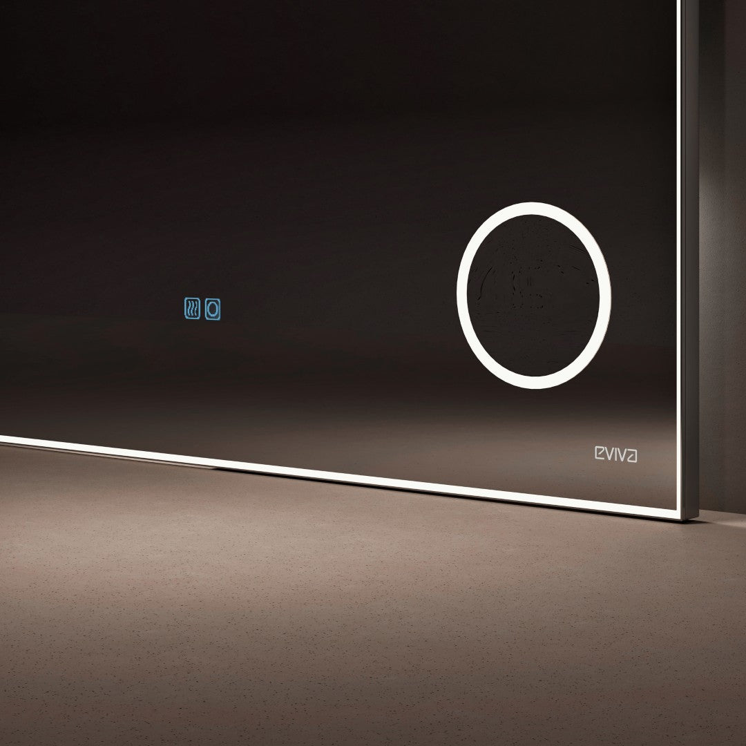 Eviva Illuminate 72" x 30" Rectangular Chrome Aluminum Framed Mirror