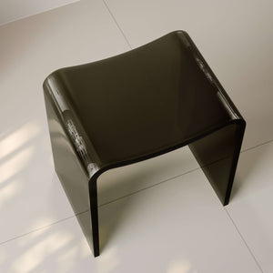 New England Home Goods Rainier 16" Shower Stool in White - Stone Resin Solid Surface