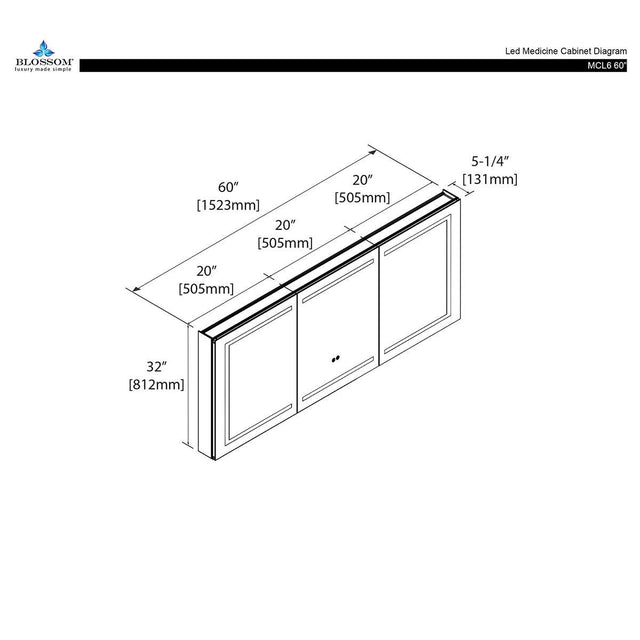 Blossom Canopus LED Medicine Cabinet – Expansive Design with Modern Features