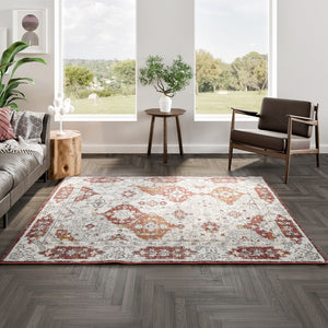 Eviva Mosaic 5' x 7' Damask Multicolor Rug