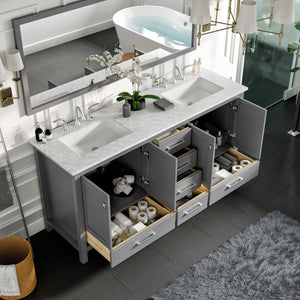 Eviva Aberdeen 72 Gray Bathroom Vanity