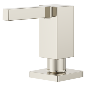 Square Modern Kitchen Soap Dispenser in Polished Nickel