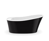 MAAX 106266-000-001-102 Ariosa 6032 Acrylic Freestanding End Drain Bathtub in White with Black Skirt