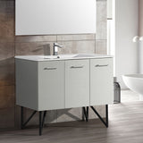 Annecy 48 Single, Brushed Grey, Two Doors, One Drawer, Bathroom Vanity