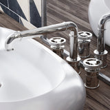 Avallon 8 in. Widespread, 2-Handle Wheel, Bathroom Faucet in Chrome