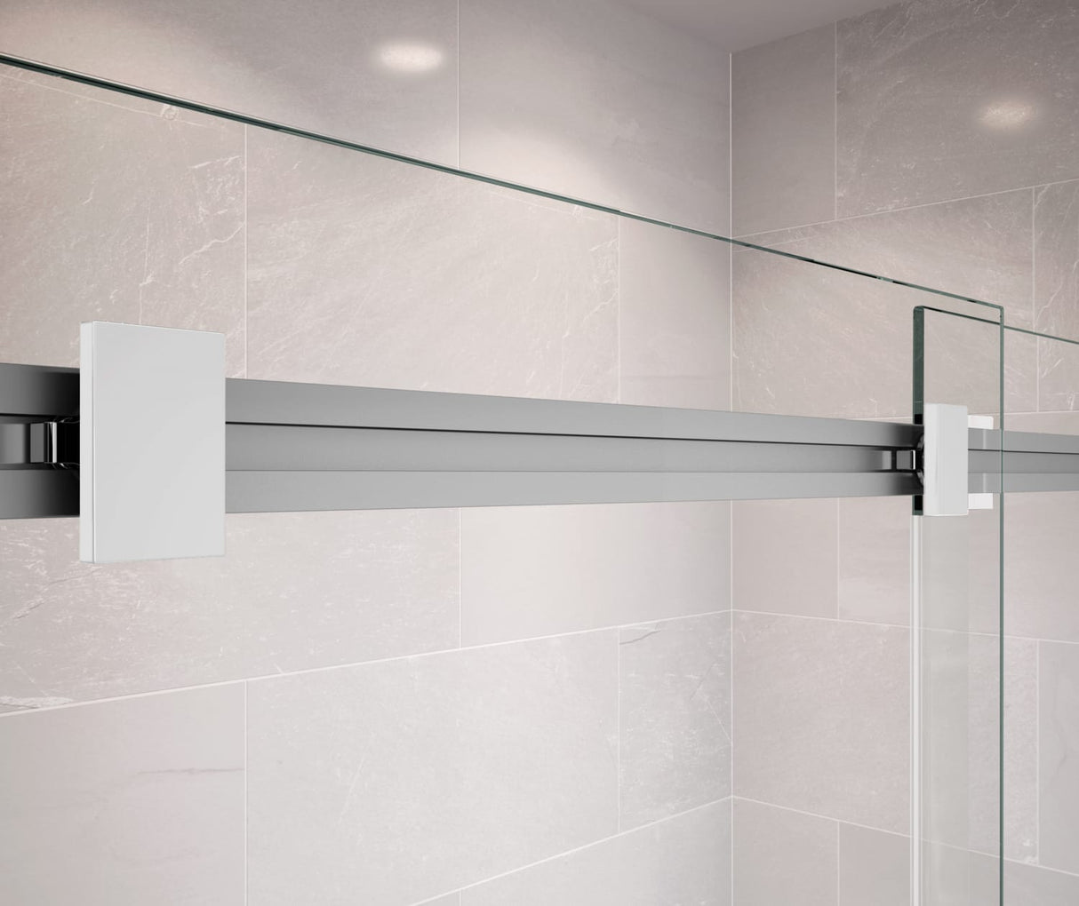 MAAX 136271-900-280-000 Duel 44-47 x 70 ½-74 in. 8 mm Bypass Shower Door for Alcove Installation with Clear glass in Chrome & Matte White
