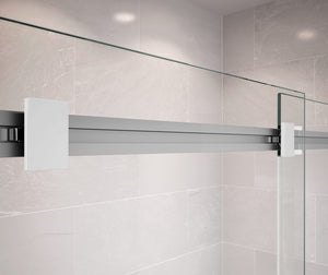 MAAX 136271-900-280-000 Duel 44-47 x 70 ½-74 in. 8 mm Bypass Shower Door for Alcove Installation with Clear glass in Chrome & Matte White