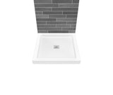 MAAX 420000-505-001-100 B3Square 3636 Acrylic Wall Mounted Shower Base in White with Center Drain