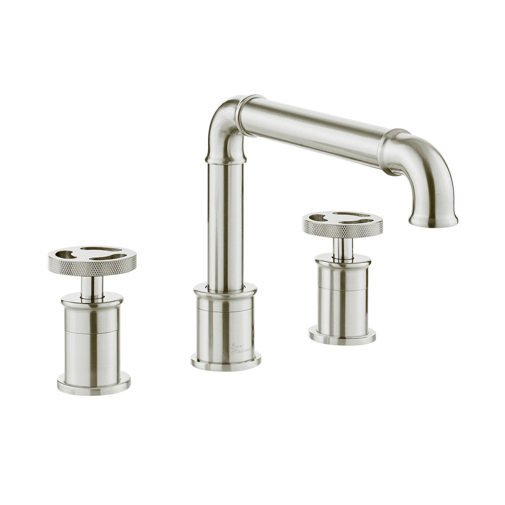 Avallon 8 in. Widespread, 2-Handle Wheel, Bathroom Faucet in Brushed Nickel