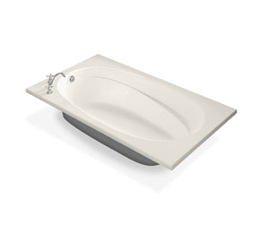MAAX 100106-097-007 Talisman 71 x 42 Acrylic Drop-in End Drain Combined Whirlpool & Aeroeffect Bathtub in Biscuit