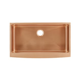 Rivage 36 x 21 Stainless Steel, Single Basin, Farmhouse Kitchen Sink with Apron in Rose Gold