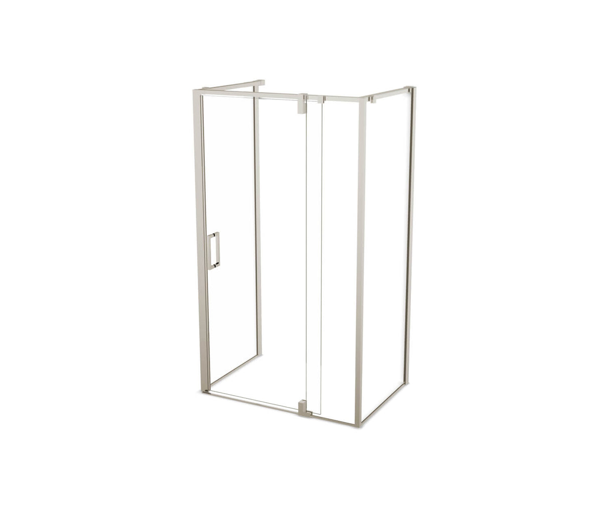 MAAX 137864-900-305-000 ModulR 48 x 34 x 78 in. 8mm Pivot Shower Door for Wall-mount Installation with Clear glass in Brushed Nickel