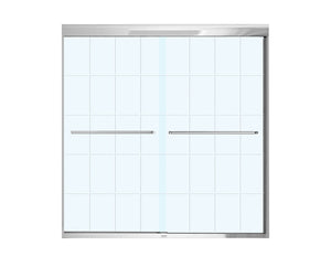 MAAX 134670-963-084-000 Kameleon SC 55-59 x 57 in. 8 mm Bypass Tub Door for Alcove Installation with French Door glass in Chrome