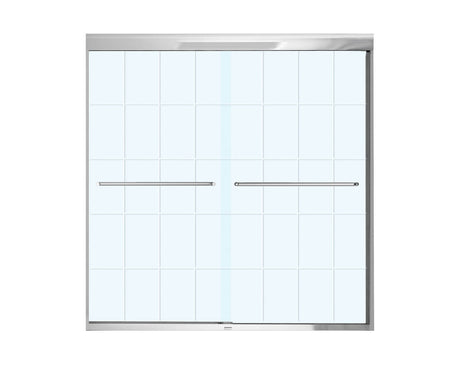 MAAX 134670-963-084-000 Kameleon SC 55-59 x 57 in. 8 mm Bypass Tub Door for Alcove Installation with French Door glass in Chrome
