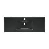 48 Inch Ceramic Vanity Sink Top in Matte Black