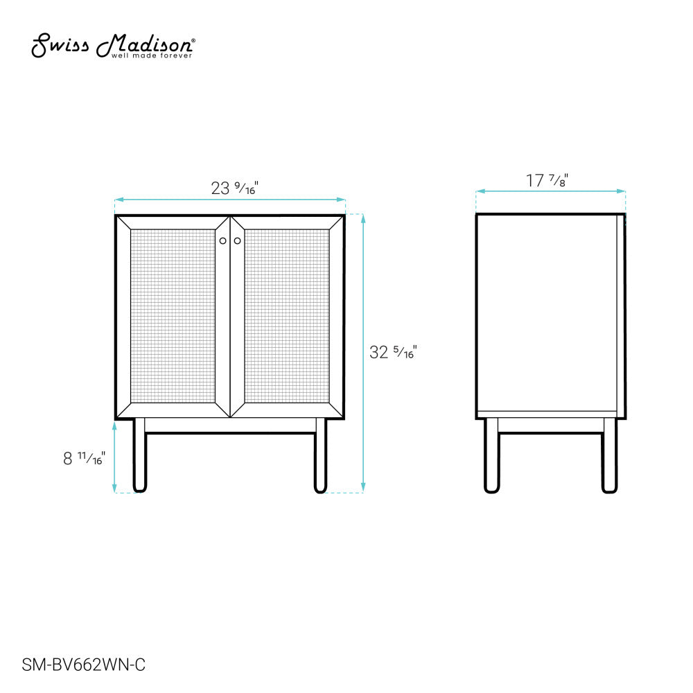 Classe 24" Bathroom Vanity in Dark Walnut Cabinet Only