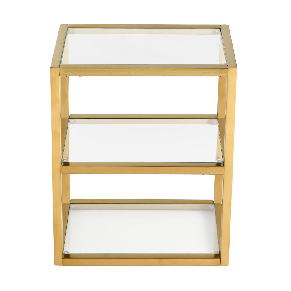 Pierre 16"x20"x10" Wall-Mounted Linen Cabinet in Brushed Gold