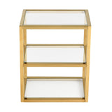 Pierre 16"x20"x10" Wall-Mounted Linen Cabinet in Brushed Gold