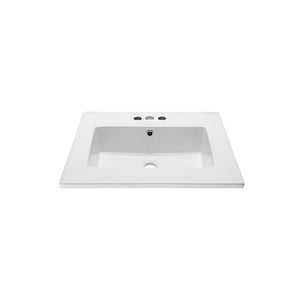 Voltaire 25 Vanity Top Sink with 3 Centerset Faucet Holes
