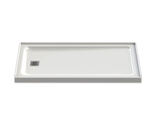 MAAX 106012-000-001-001 Olympia Square 6032 Acrylic Alcove or Corner Shower Base in White with Left-Hand Drain