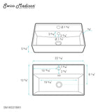 Claire 22" Rectangle Wall-Mount Bathroom Sink in White Marble