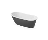 MAAX 105797-000-002-127 Sax AcrylX Freestanding End Drain Bathtub in White with Thundey Grey Skirt