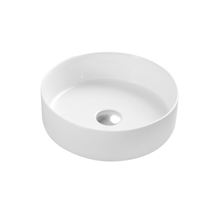 DAX Ceramic Round Bathroom Vessel Basin, 14", Matte Black DAX-CL1277-BM