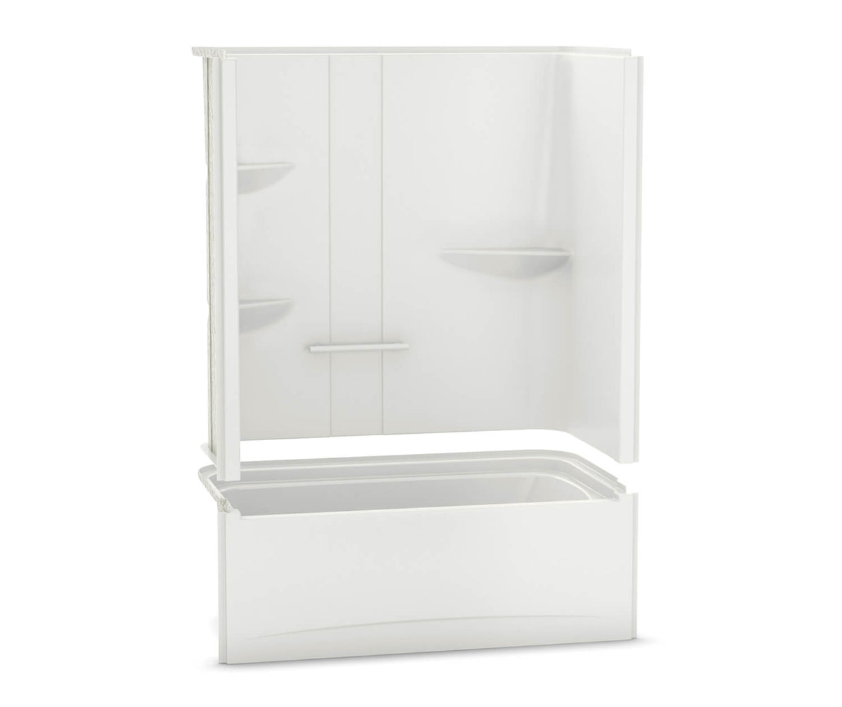 MAAX 107001-SL-097-001 ALLIA TS-6032 Acrylic Alcove Left-Hand Drain Two-Piece Combined Whirlpool & Aeroeffect Tub Shower in White