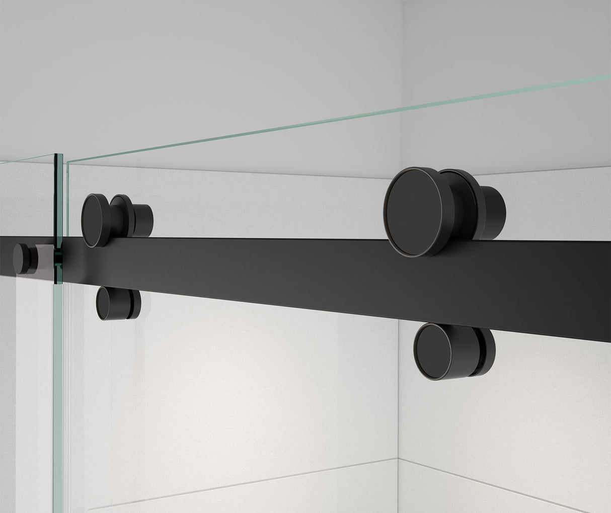 MAAX 138485-900-340-000 Vela 56 ½-59 x 59 in. 8 mm Sliding Tub Door with Towel Bar for Alcove Installation with Clear glass in Matte Black