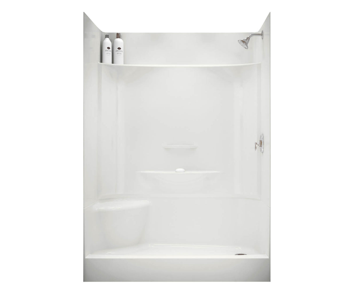MAAX 145036-000-002-095 KDS 3060 AcrylX Alcove Left-Hand Drain Four-Piece Shower in White