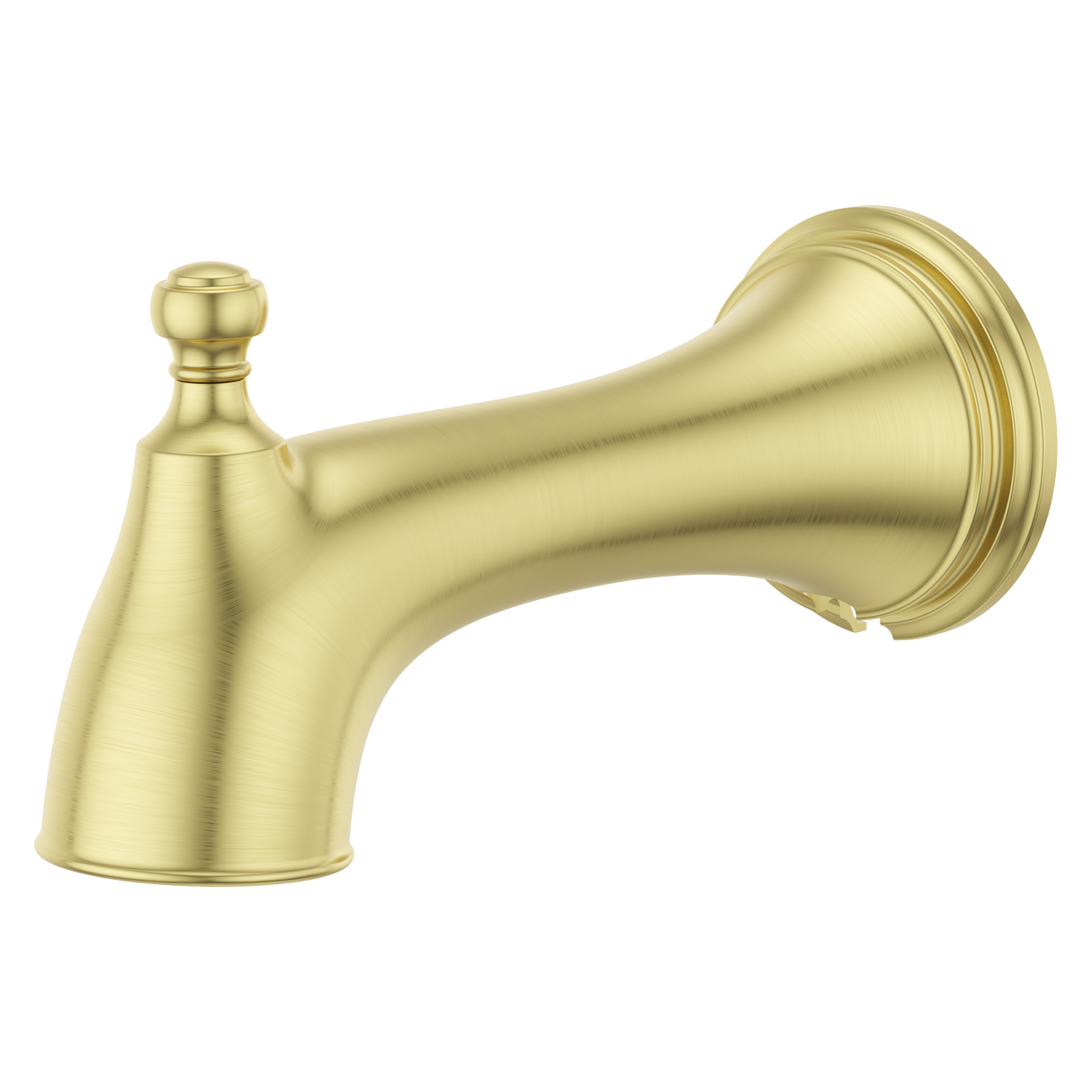 Transitional Round Tub Spout with Diverter in Brushed Gold