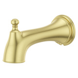 Transitional Round Tub Spout with Diverter in Brushed Gold